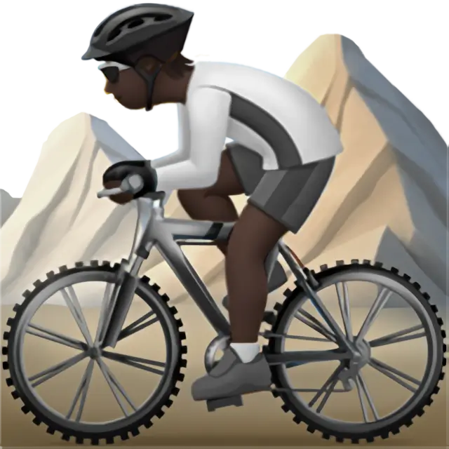 Person Mountain Biking: Dark Skin Tone