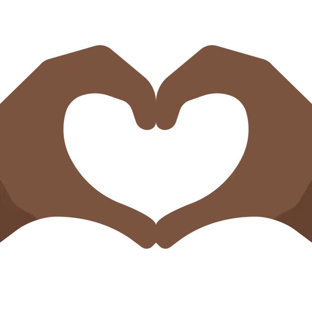 Heart Hands: Dark Skin Tone