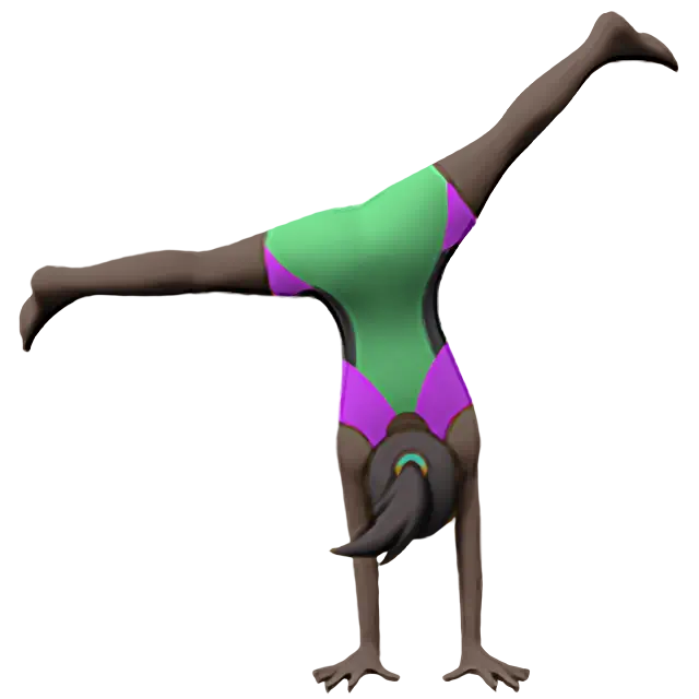 Woman Cartwheeling: Dark Skin Tone