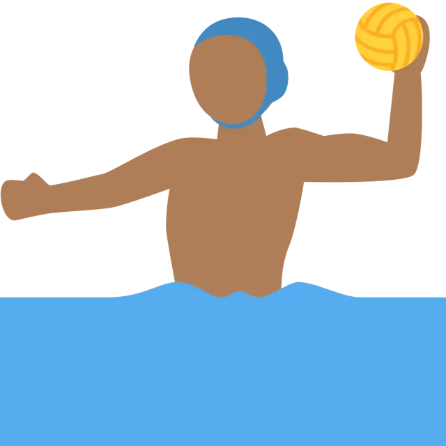 Man Playing Water Polo: Medium-Dark Skin Tone