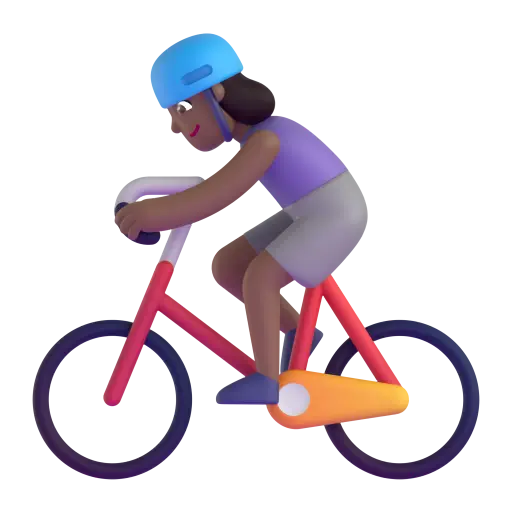 Woman Biking: Medium-Dark Skin Tone