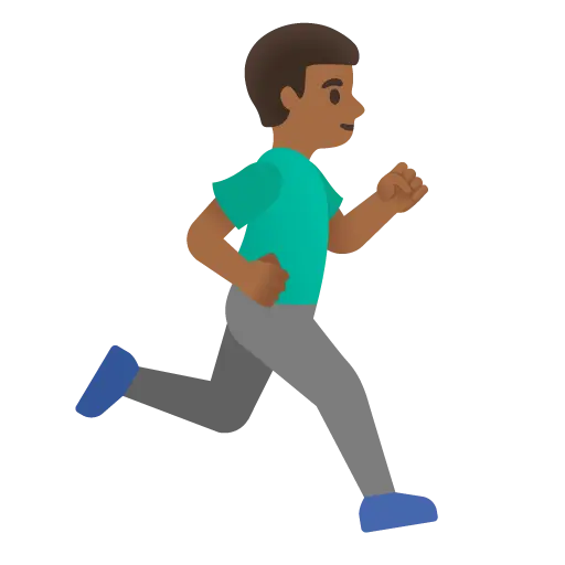 Man Running Facing Right: Medium-Dark Skin Tone