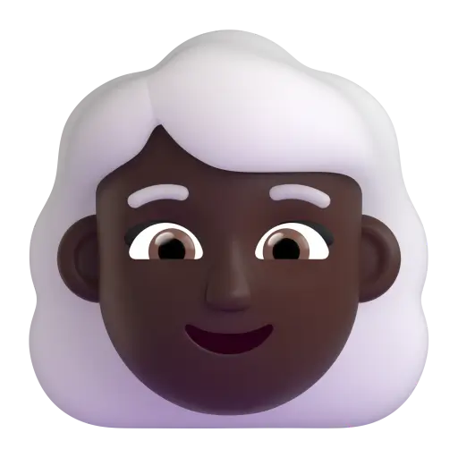 Woman: Dark Skin Tone, White Hair