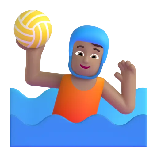 Person Playing Water Polo: Medium Skin Tone