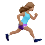 Woman Running Facing Right: Medium Skin Tone