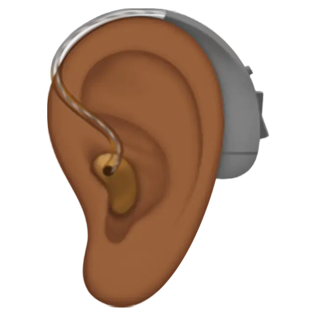 Ear with Hearing Aid: Medium-Dark Skin Tone