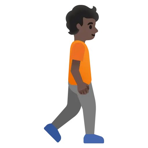 Person Walking Facing Right: Dark Skin Tone