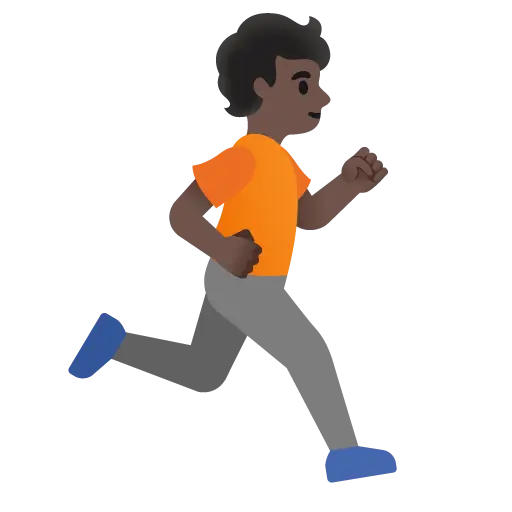 Person Running Facing Right: Dark Skin Tone