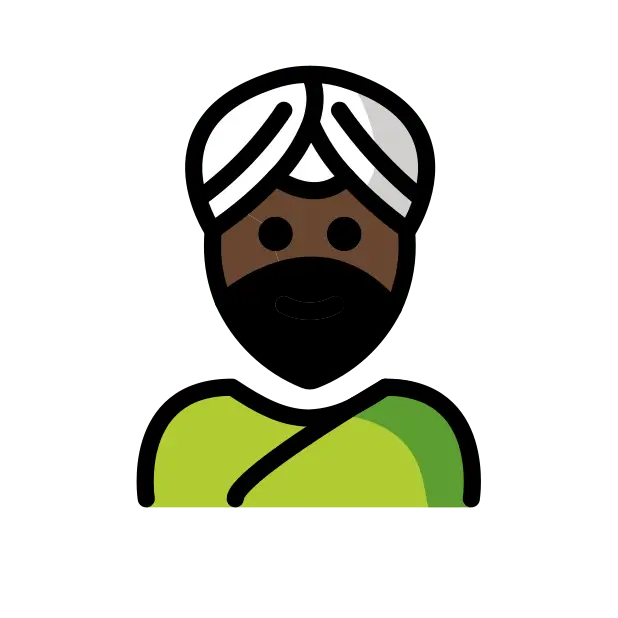 Man Wearing Turban: Dark Skin Tone