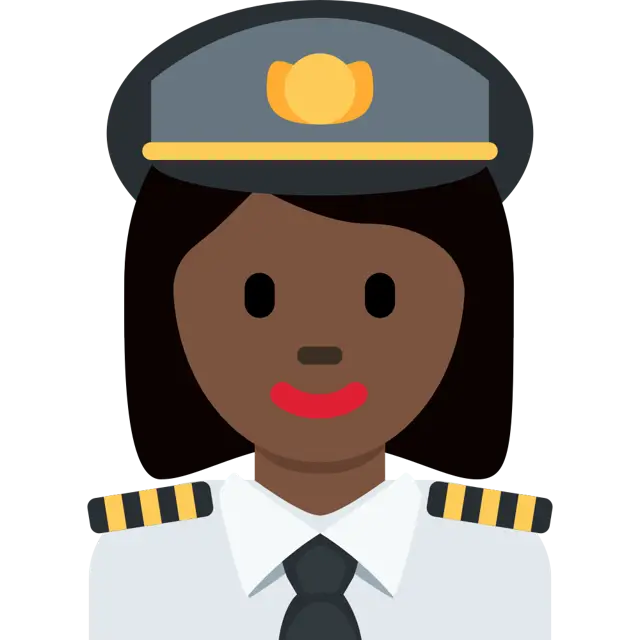 Woman Pilot: Dark Skin Tone