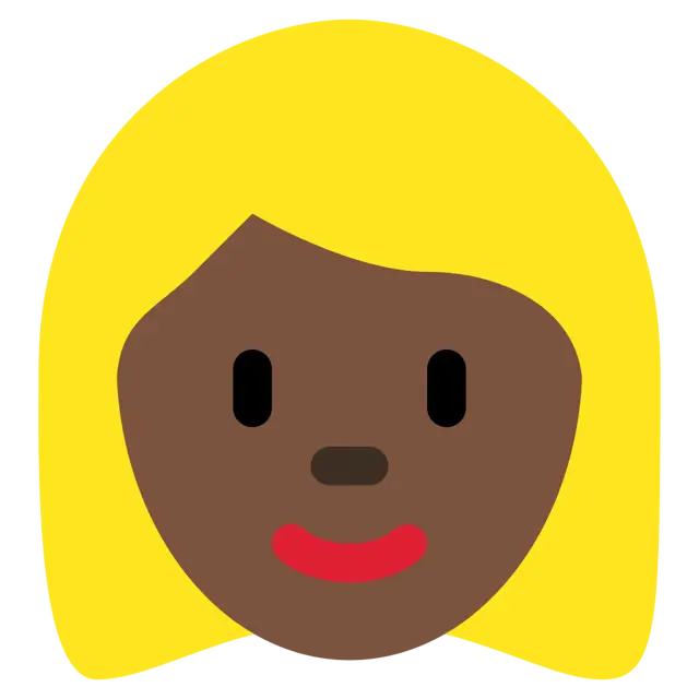 Woman: Dark Skin Tone, Blond Hair