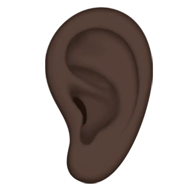 Ear: Dark Skin Tone