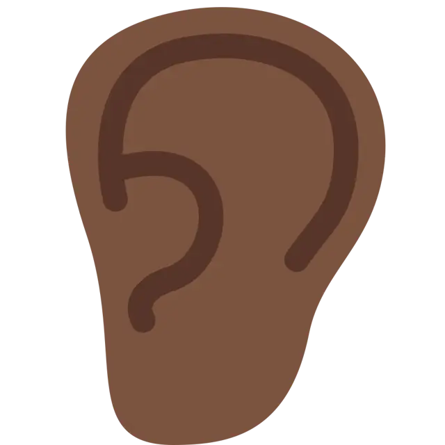 Ear: Dark Skin Tone