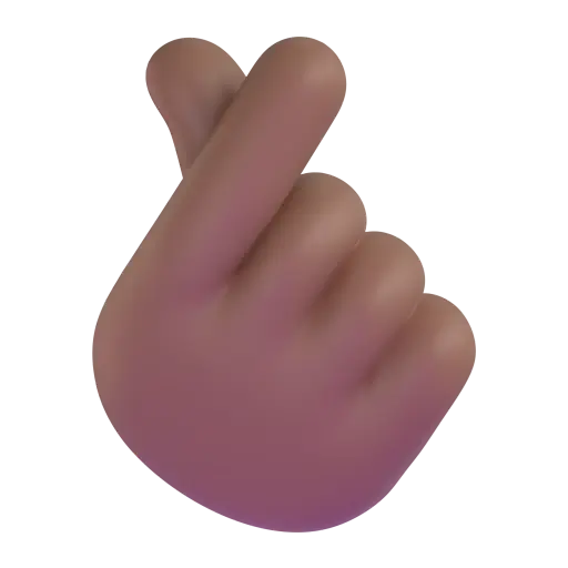 Hand with Index Finger and Thumb Crossed: Medium-Dark Skin Tone