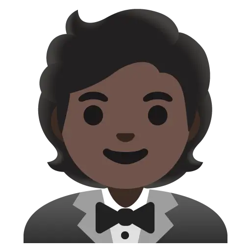 Person in Tuxedo: Dark Skin Tone