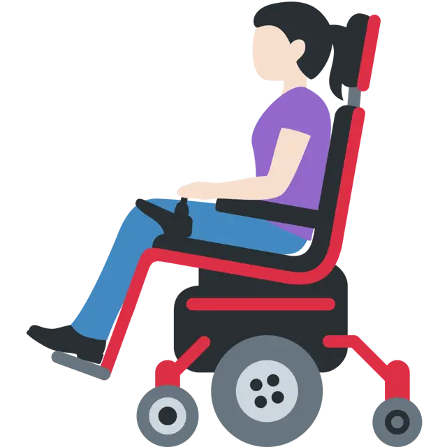 Woman In Motorized Wheelchair: Light Skin Tone