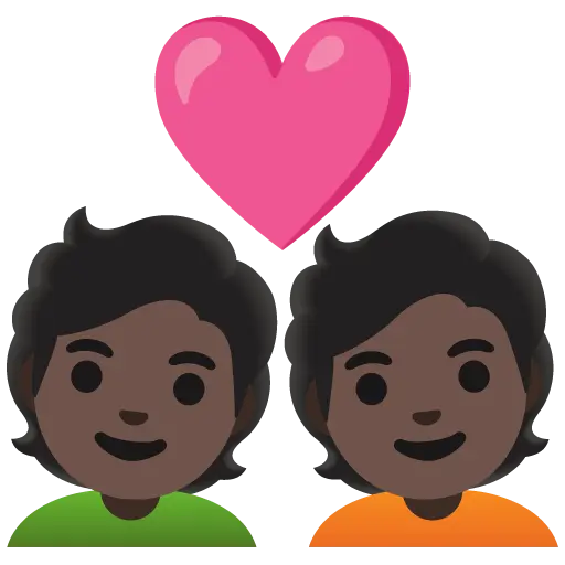 Couple with Heart: Dark Skin Tone