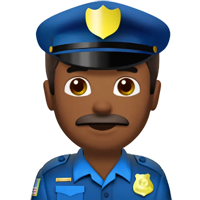 Man Police Officer: Medium-Dark Skin Tone