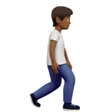 Person Walking Facing Right: Medium-Dark Skin Tone