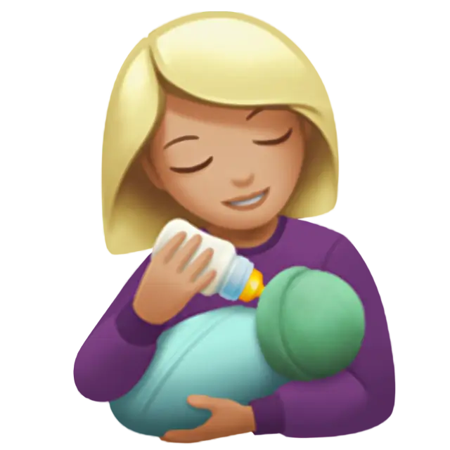 Woman Feeding Baby: Medium-Light Skin Tone