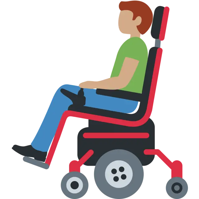 Man In Motorized Wheelchair: Medium Skin Tone