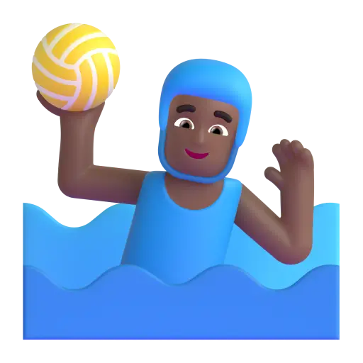 Man Playing Water Polo: Medium-Dark Skin Tone