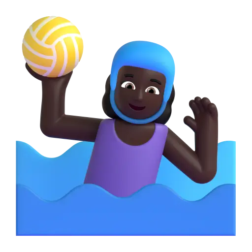 Woman Playing Water Polo: Dark Skin Tone