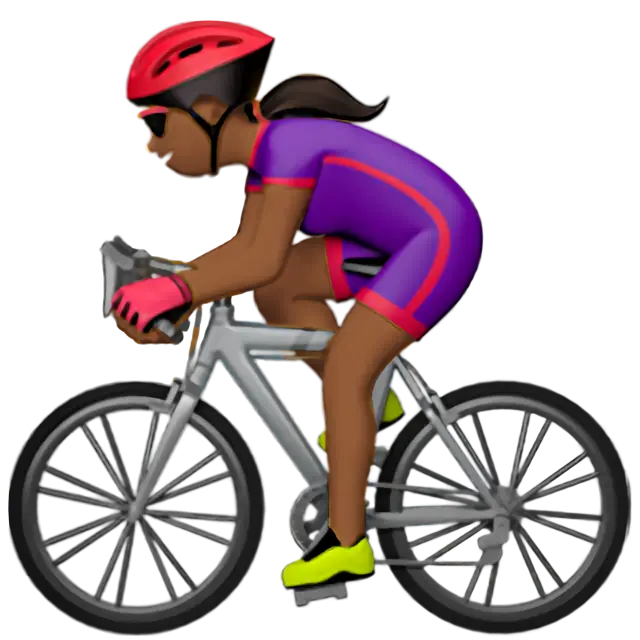 Woman Biking: Medium-Dark Skin Tone