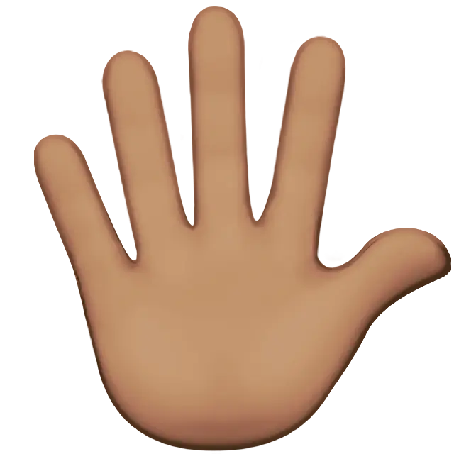 Hand with Fingers Splayed: Medium Skin Tone