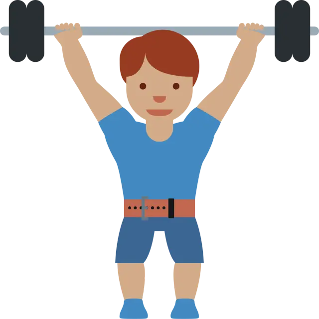 Man Lifting Weights: Medium Skin Tone