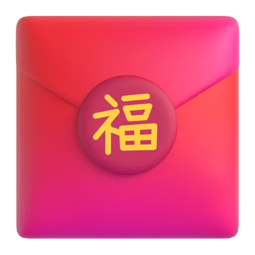 Красный подарочный конверт