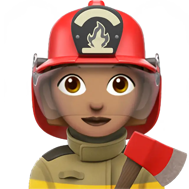 Woman Firefighter: Medium Skin Tone