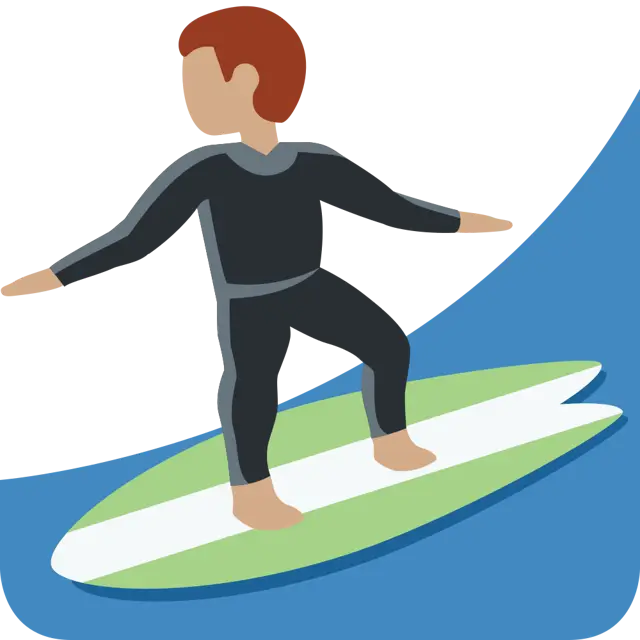 Man Surfing: Medium Skin Tone