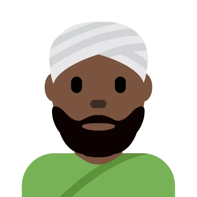 Man Wearing Turban: Dark Skin Tone