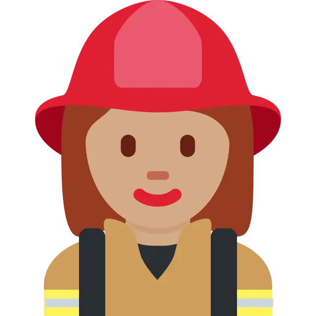 Woman Firefighter: Medium Skin Tone