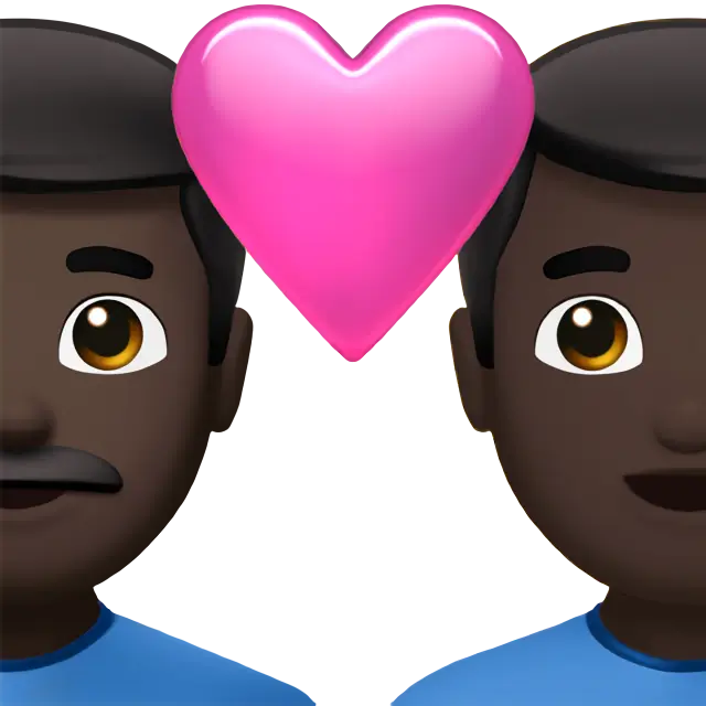 Couple with Heart: Man, Man, Dark Skin Tone