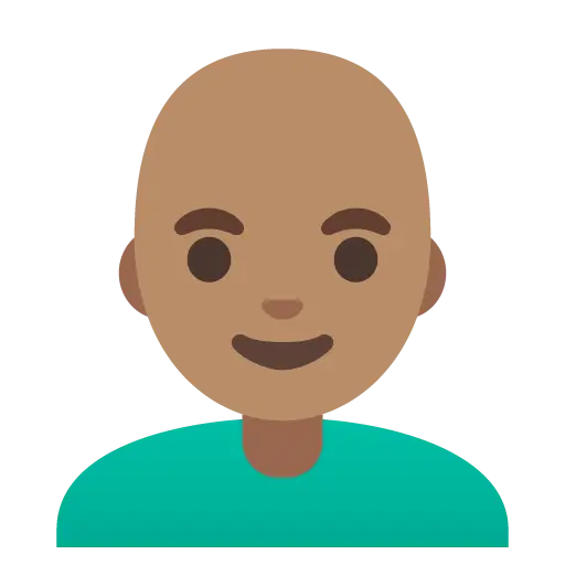 Man: Medium Skin Tone, Bald