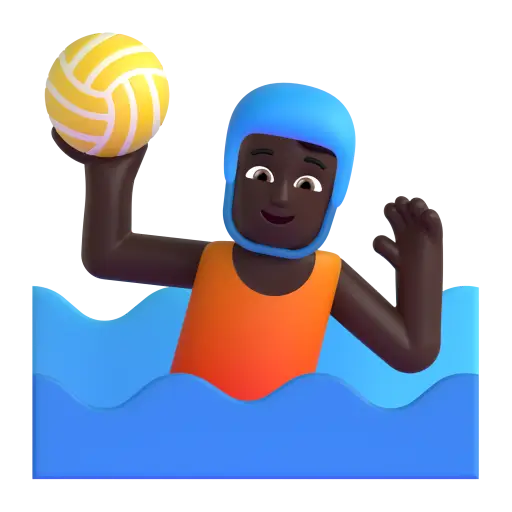 Person Playing Water Polo: Dark Skin Tone