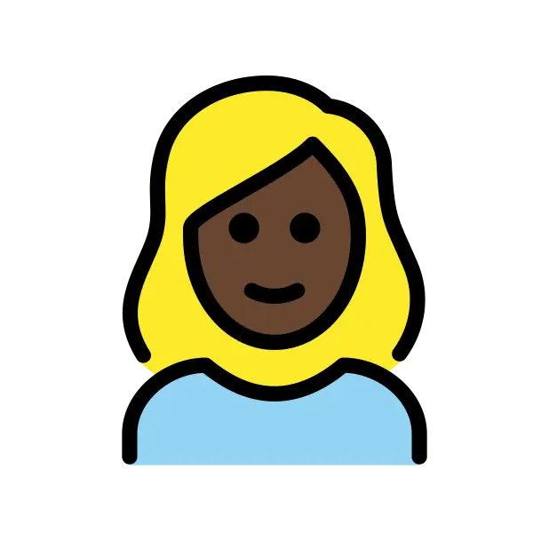 Woman: Dark Skin Tone, Blond Hair