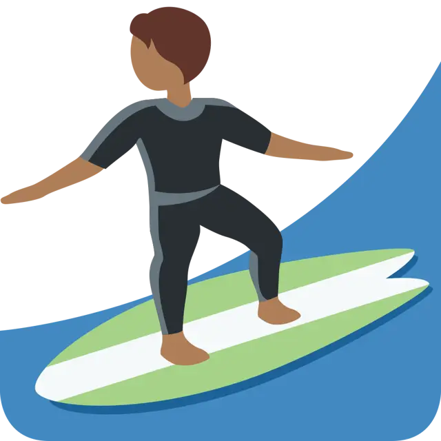 Person Surfing: Medium-Dark Skin Tone