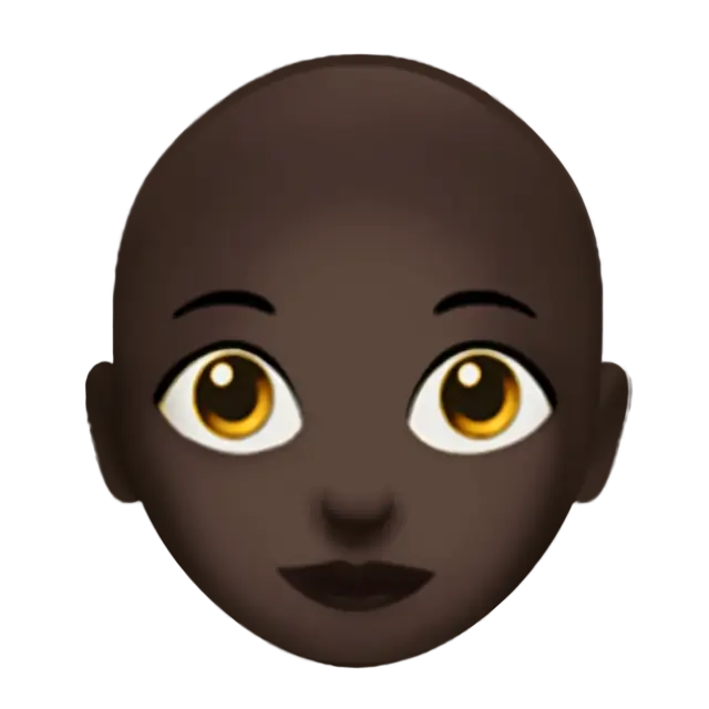 Woman: Dark Skin Tone, Bald