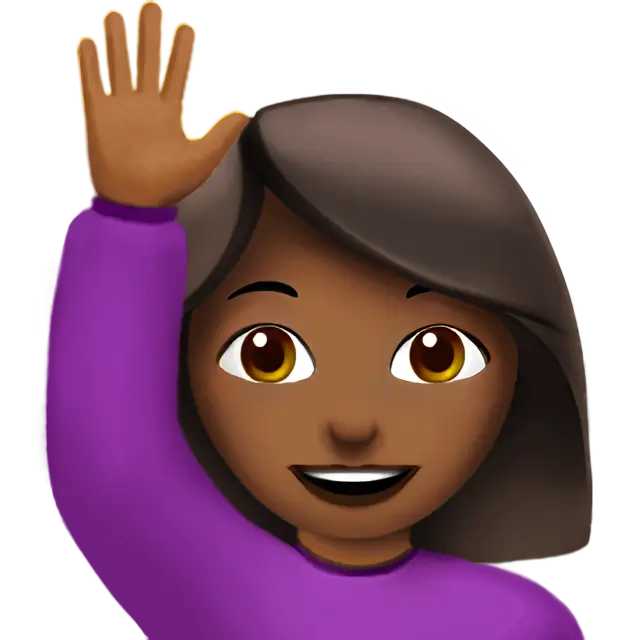 Woman Raising Hand: Medium-Dark Skin Tone