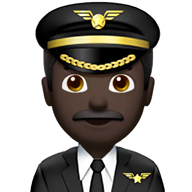 Man Pilot: Dark Skin Tone