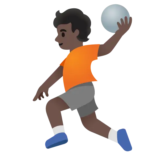 Person Playing Handball: Dark Skin Tone