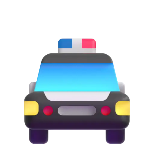 Carro de polícia que se aproxima
