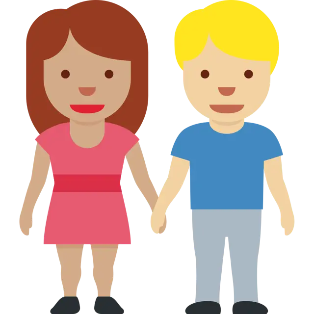 Woman And Man Holding Hands: Medium Skin Tone, Medium-Light Skin Tone