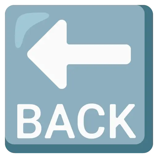 ‘back’ avec flèche vers la gauche suscrite