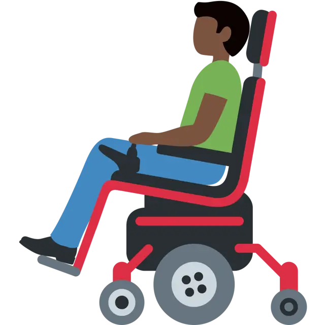 Man In Motorized Wheelchair: Dark Skin Tone