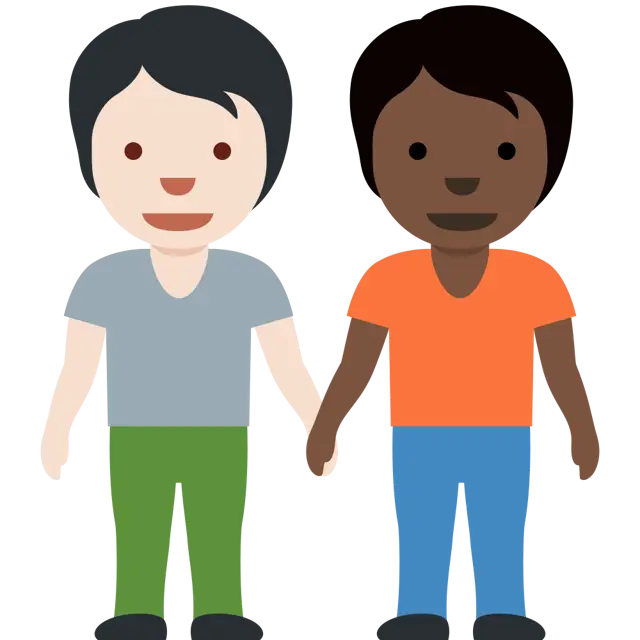 People Holding Hands: Light Skin Tone, Dark Skin Tone