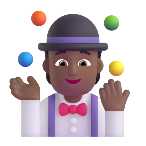 Person Juggling: Medium-Dark Skin Tone